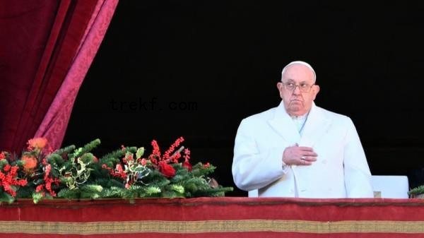 Pope Francis gave his 'Urbi et Orbi' address from the central balcony of St Peter's Basilica