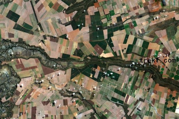 Soybean agriculture in Bahia, Brazil.