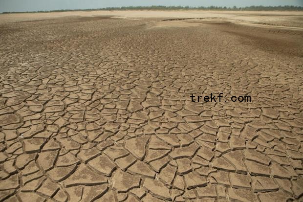 A dry riverbed during the 2024 Amazon’s extreme drought.