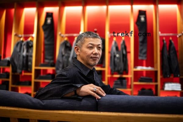 Masataka Suzuki, president of Momotaro Jeans, posing during an interview with AFP in the Kojima district in Okayama. — AFP pic 